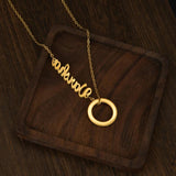 Atoztide Name Necklace Zircon Personalized Nameplate Choker Party Jewelry