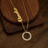 Atoztide Name Necklace Zircon Personalized Nameplate Choker Party Jewelry