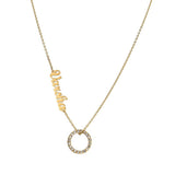 Atoztide Name Necklace Zircon Personalized Nameplate Choker Party Jewelry