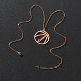 Personalized Basketball Pendant Nameplate Necklace Stainless Steel Gift Jewelry