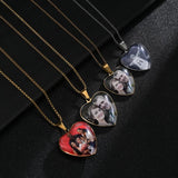 Custom Love Heart Photo Pendant Necklace Personalized Jewelry