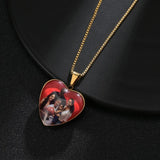 Custom Love Heart Photo Pendant Necklace Personalized Jewelry