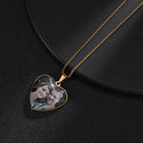 Custom Love Heart Photo Pendant Necklace Personalized Jewelry