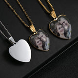 Custom Love Heart Photo Pendant Necklace Personalized Jewelry