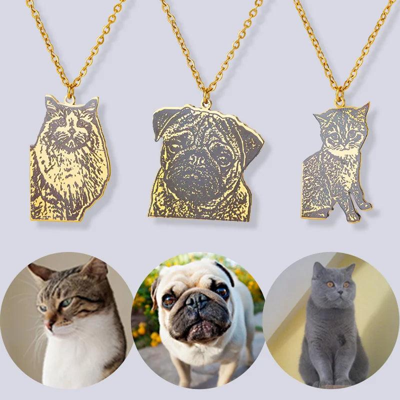Personalized Pet Photo Necklace Stainless Steel Memorial Gift