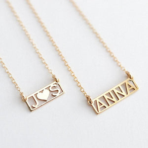 Bar Minimal Name Necklace Personalized Bridesmaid Gift