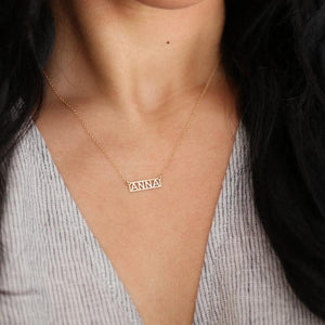 Bar Minimal Name Necklace Personalized Bridesmaid Gift