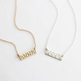 Bar Minimal Name Necklace Personalized Bridesmaid Gift