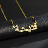 Diamond Arabic Name Necklace with Zircon Nameplate