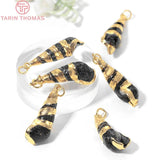 6PCS 12x31MM 24K Brass & Shell Pendants