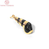 6PCS 12x31MM 24K Brass & Shell Pendants