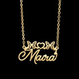 Butterfly Style Name Necklace Stainless Steel Choker