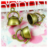 40pcs Teapot Charms Pendants Antique Bronze Plated Teapot Pendants