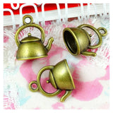 40pcs Teapot Charms Pendants Antique Bronze Plated Teapot Pendants