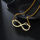 Custom Infinity Pendant Necklace for Women Personalized Letters Stainless Steel