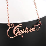 Crown Font Hearts Name Necklace For Women
