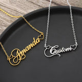 Crown Font Hearts Name Necklace For Women