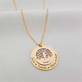 Personalized Family Name Tree of Life Necklace