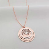 Personalized Family Name Tree of Life Necklace
