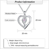 Personalized Heart Pendant Necklace Birthstone Engraved Name