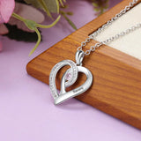 Personalized Heart Pendant Necklace Birthstone Engraved Name