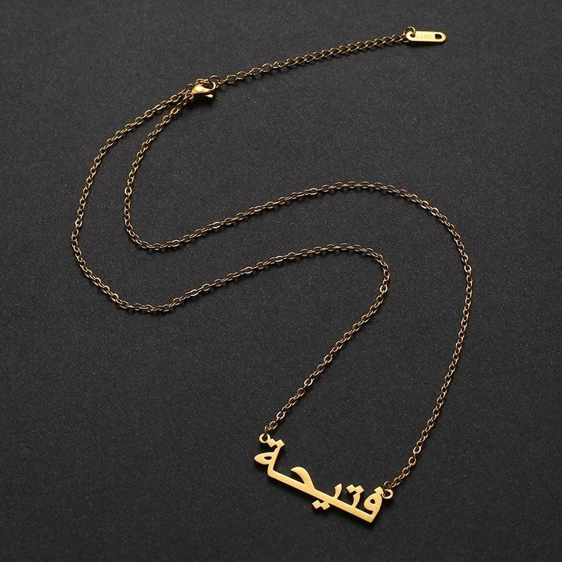 Arabic Name Necklace Personalized Font Pendant Necklaces Stainless Steel Chain