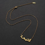 Arabic Name Necklace Personalized Font Pendant Necklaces Stainless Steel Chain