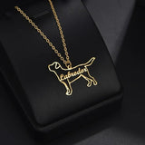 Adorable Dog Cat Shape Name Necklace Birthday Gift