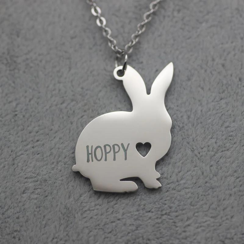 Bunny Necklace Pet Rabbit Memorial Bunny Pendant Any Words Customed