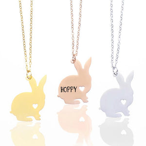 Bunny Necklace Pet Rabbit Memorial Bunny Pendant Any Words Customed