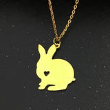 Bunny Necklace Pet Rabbit Memorial Bunny Pendant Any Words Customed