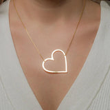 Personalized Heart Pendant Necklace Stainless Steel