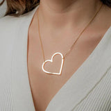 Personalized Heart Pendant Necklace Stainless Steel