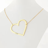 Personalized Heart Pendant Necklace Stainless Steel