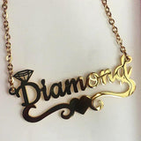 Personalized Butterfly Heart Name Necklace