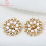 4PCS 21MM Brass Zircon Ferris Wheel Pendants for Jewelry Making