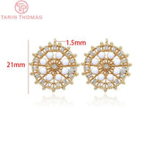 4PCS 21MM Brass Zircon Ferris Wheel Pendants for Jewelry Making