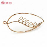 10PCS 39x18MM Champagne Plated Brass Tree Leaf Charms Pendants
