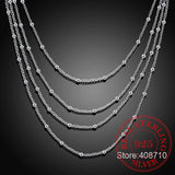 925 Silver Multilayer Beads Chain Necklace Wedding Party
