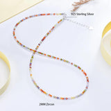 2MM Natural Stone Tourmaline Necklace