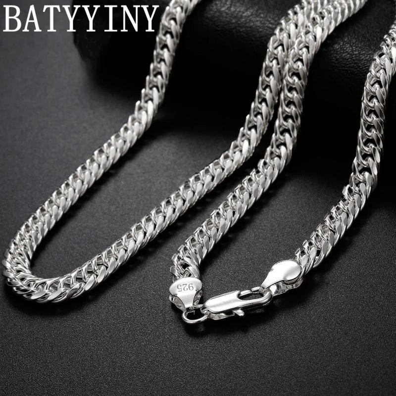 925 Silver 6mm Side Chain Necklace For Woman Man