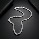 925 Silver 6mm Side Chain Necklace For Woman Man