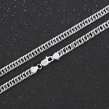 925 Silver 6mm Side Chain Necklace For Woman Man
