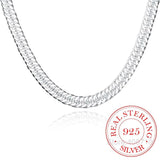 925 Silver Men's 10mm Chain Necklace 24inch Choker Male Jewelry