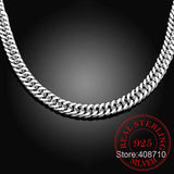 925 Silver Men's 10mm Chain Necklace 24inch Choker Male Jewelry