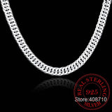 925 Silver Men's 10mm Chain Necklace 24inch Choker Male Jewelry