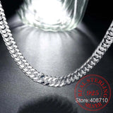 925 Silver Men's 10mm Chain Necklace 24inch Choker Male Jewelry