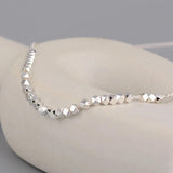 925 Silver Square Sparkling Chain Necklace for Women