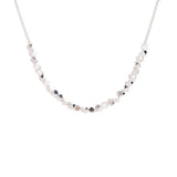 925 Silver Square Sparkling Chain Necklace for Women