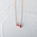 Rose Pink Zircon Pendant 925 Sterling Silver Necklace for Women